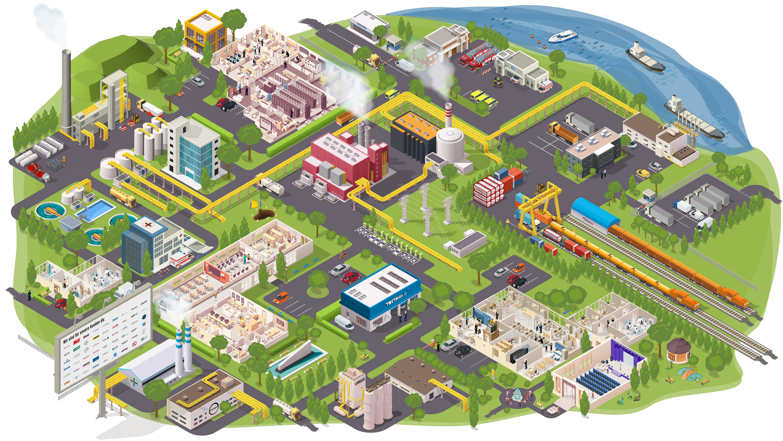 Isometrische Grafik des CHEMPARKs